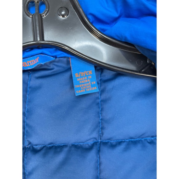 Marmot Boys Blue Quilted Jacket Grid Stitch Down Puffer Cold Weather Coat - Picture 5 of 7
